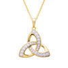 14KT Gold Vermeil Trinity Knot Pendant Studded with White Cubic Zirconias