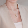 14KT Gold Vermeil Trinity Knot Pendant Studded with White Cubic Zirconias