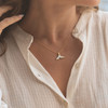 14KT Gold Vermeil Mother of Pearl Whale Tail Necklace