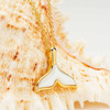 14KT Gold Vermeil Mother of Pearl Whale Tail Necklace