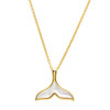 14KT Gold Vermeil Mother of Pearl Whale Tail Necklace
