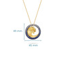 14kt Gold Lab Sapphire Diamond Wave Necklace