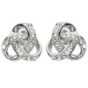 Silver Trinity Knot Earrings Encrusted With White Crystal