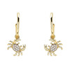 14kt Gold Lab Grown Diamond Crab Drop Hoop Earrings