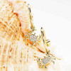 14kt Gold Lab Grown Diamond Crab Drop Hoop Earrings