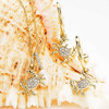 14kt Gold Lab Grown Diamond Crab Drop Hoop Earrings