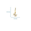 14kt Gold Lab Grown Diamond Crab Drop Hoop Earrings