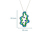 Sterling Silver Blue Enamel With Blue CZ Coral Necklace