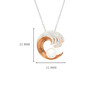 Sterling Silver Wave Pearl Necklace with White Crystals and Rose Gold