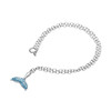 Whale Tail Anklet with Clear and Aqua Crystals