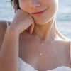 14kt Gold Vermeil white Sapphire Turtle Necklace