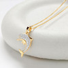 14kt Gold Lab-Grown Diamond Dolphin Charm Necklace
