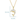 14kt Gold Lab-Grown Diamond Dolphin Charm Necklace