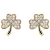 14kt Yellow Gold Lab Grown Diamond Shamrock Stud Earrings
