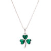 Green Malachite Sterling Silver Shamrock Pendant