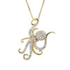 14kt Gold Lab Grown Diamond Octopus Necklace