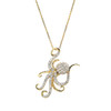 14kt Gold Lab Grown Diamond Octopus Necklace