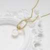 14kt Gold Vermeil Claddagh Pearl Drop Necklace