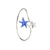 Sterling Silver Crystal Star Fish By Pass Bangle