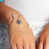 Sterling Silver Crystal Star Fish By Pass Bangle