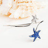 Sterling Silver Crystal Star Fish By Pass Bangle