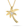14kt Gold Lab-Grown Diamond Tropical Palm Necklace