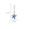 Sterling Silver Pearl Starfish Sapphire Crystal Earrings