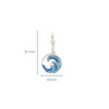 Sterling Silver Sapphire/Aqua Crystal Wave Drop Earrings