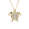 14kt Gold Lab Grown Diamond Turtle Necklace