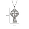 Large Stone Set Trinity Knot Sterling Silver Celtic Cross Necklace