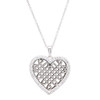 Sterling Silver White Crystals Celtic Heart Necklace