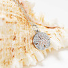 Sterling Silver With White Crystals Sand Dollar Mini Necklace