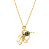 14k Gold Vermeil Blue Lab Grown Sapphire Octopus Necklace