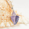 Sterling Silver Purple Crystal Shell Necklace
