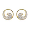 14kt Gold Vermeil white Sapphire Wave Earrings