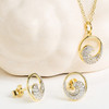 14kt Gold Vermeil white Sapphire Wave Earrings