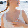 14kt Gold Vermeil white Sapphire Wave Earrings