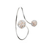 Sterling Silver Crystal Sand Dollar By Pass Bangle