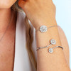 Sterling Silver Crystal Sand Dollar By Pass Bangle