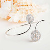 Sterling Silver Crystal Sand Dollar By Pass Bangle