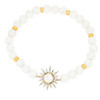 14Kt Gold Vermeil White Agate Sun Stretchy Bracelet