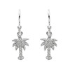 Palm Tree Drop Earrings With Crystals