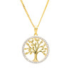 14kt Gold Vermeil Tree of Life CZ Necklace