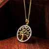 14kt Gold Vermeil Tree of Life CZ Necklace