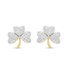 14kt Gold Lab Diamond Shamrock Earrings