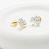 14kt Gold Lab Diamond Shamrock Earrings