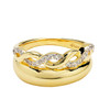 14kt Gold Vermeil Lab White Sapphire Celtic Knot Ring
