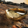 14kt Gold Vermeil Embossed Drop Celtic Triskele Ring