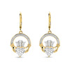 14kt Gold Lab Diamond Claddagh Drop Earrings