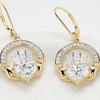 14kt Gold Lab Diamond Claddagh Drop Earrings